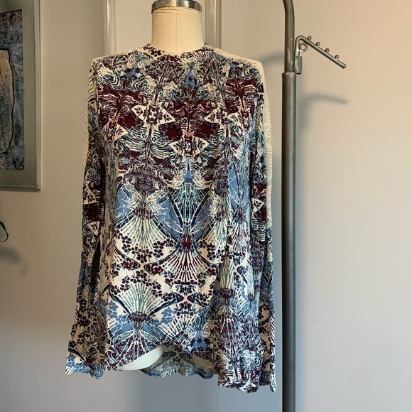 Free People Snow Combo Long Sleeve Blouse - Picture 1 of 6